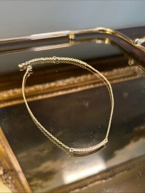 Gold Crystal Bar Choker Necklace